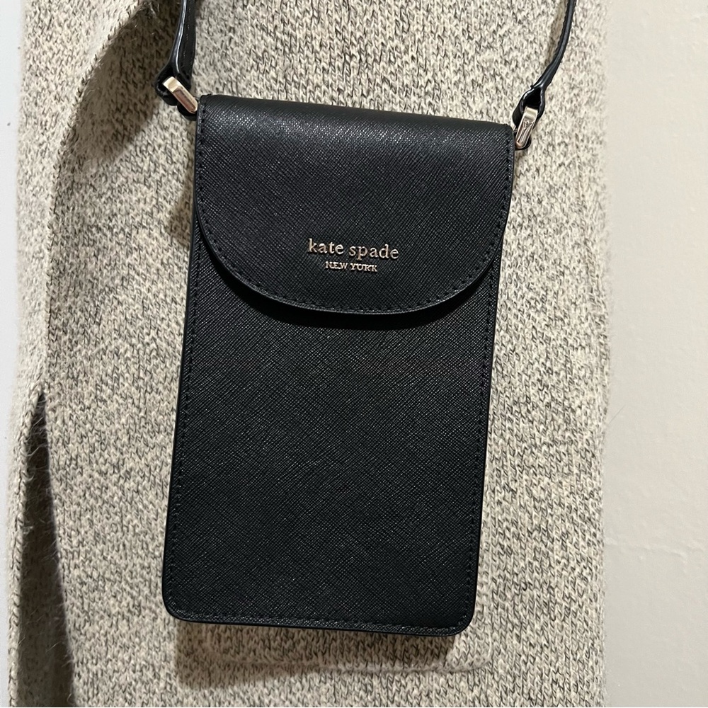 Black Cameron North South Flap Phone Crossbody Bag